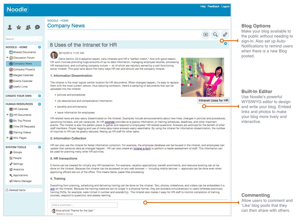 intranet blog
