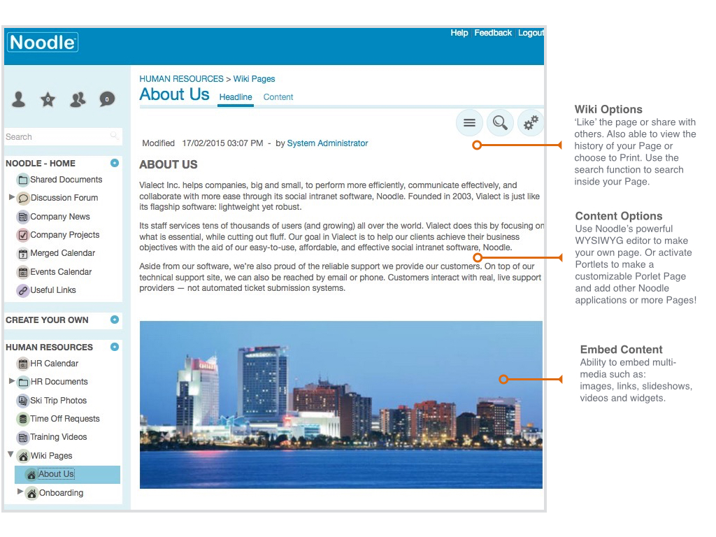 wiki intranet pages