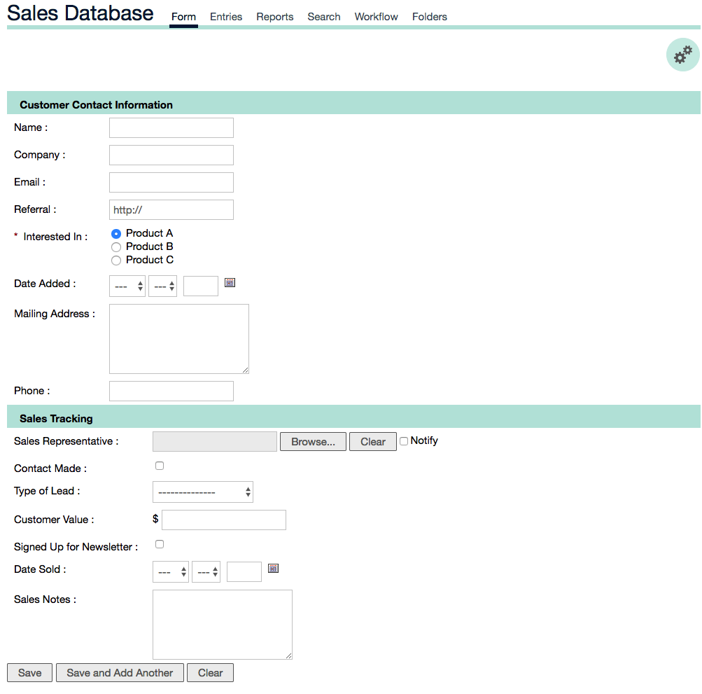 CRM Sales Database