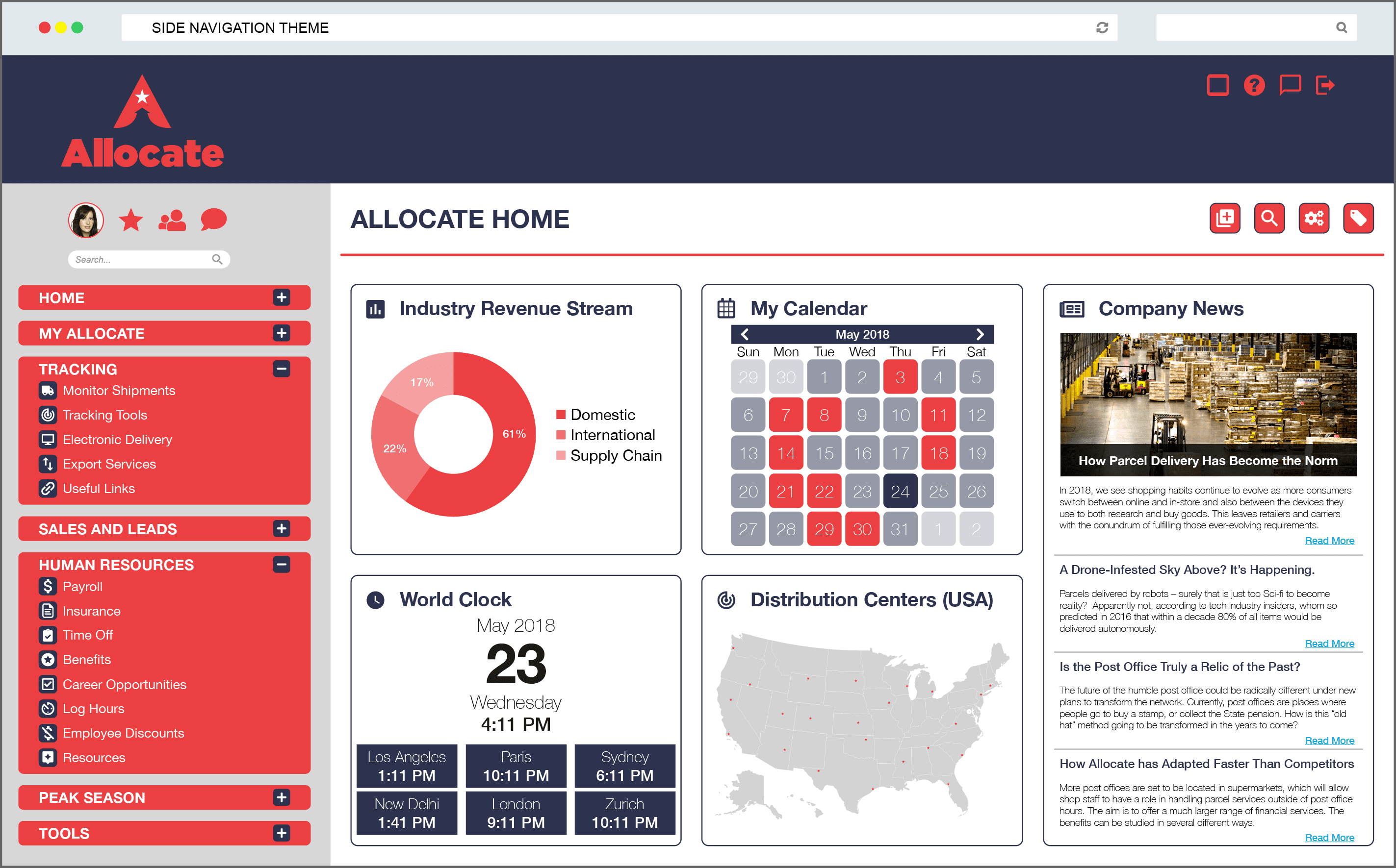 Logistics Intranet Example