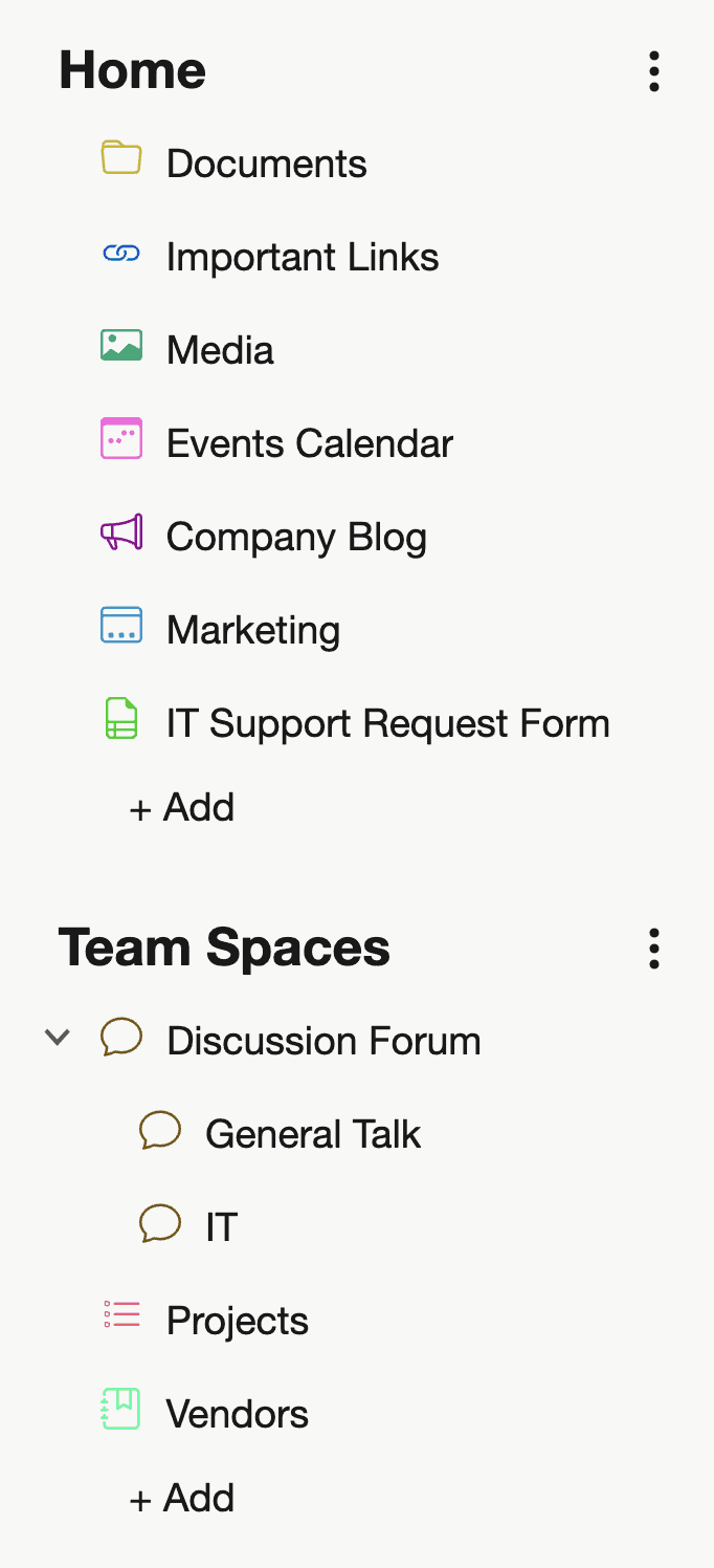Color coded icons navigation