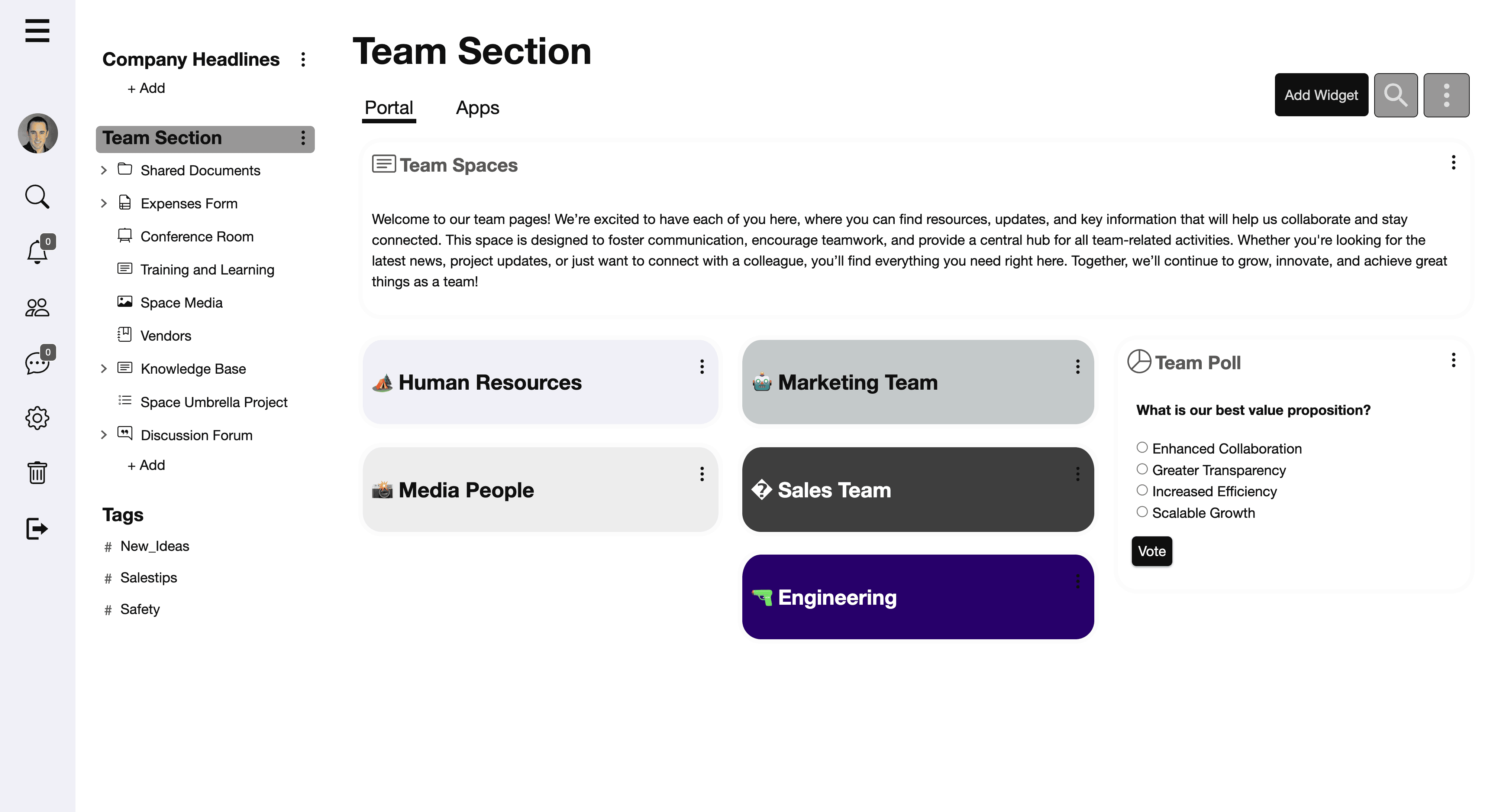 Intranet Team Space.